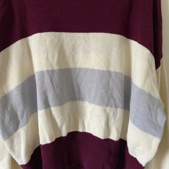 Lucky Brand Womens Sweater Relaxed Fit Ribbed Size XXL Knit Pullover Stripe - Picture 4 of 11